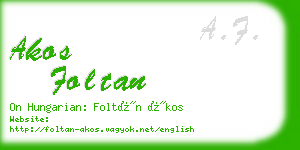 akos foltan business card